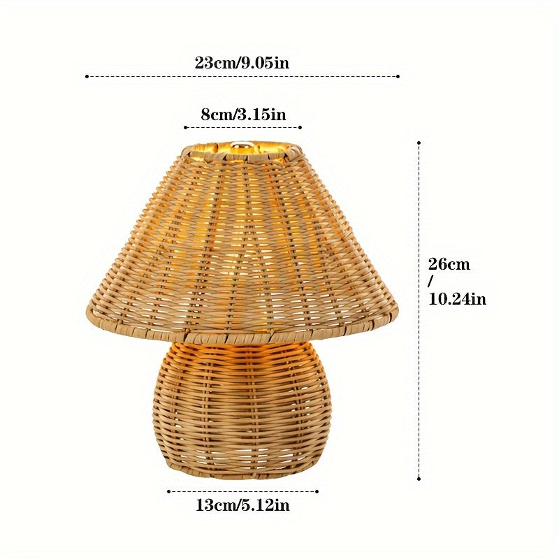 Art Deco Hantverkad Bambus Skrivbordslampa Pagoda Skärm USB Drivna Bordslampa