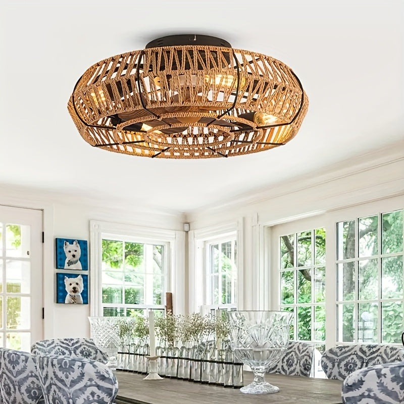 Handvävd Rattankrona – Zen Stil och Funktionalitet