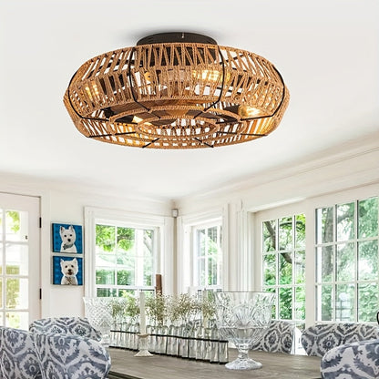 Handvävd Rattankrona – Zen Stil och Funktionalitet