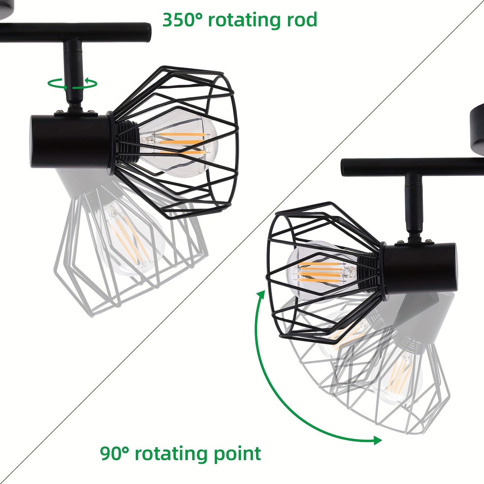 SpotFlex - Svängbar LED Takspot med 2 Bollar E14 Svart
