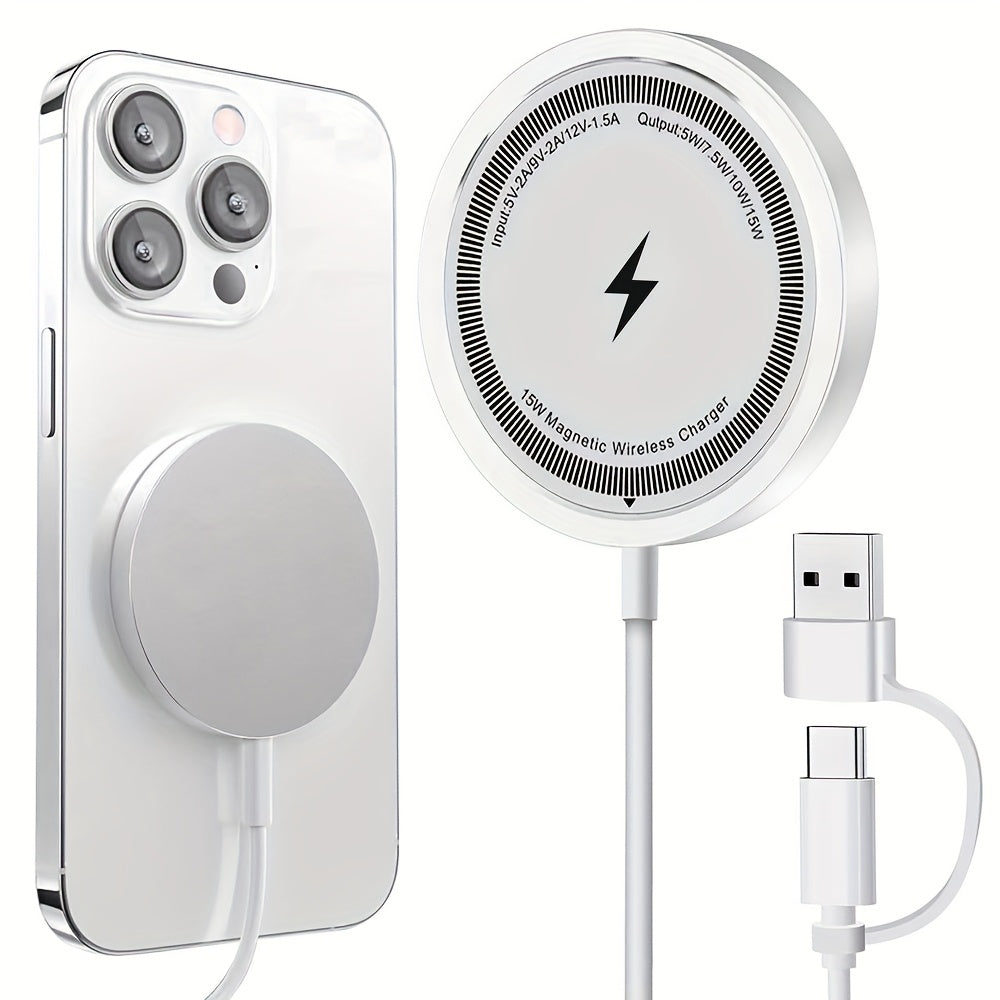 Trådlös Magnetisk Telefonladdare med USB-kabel