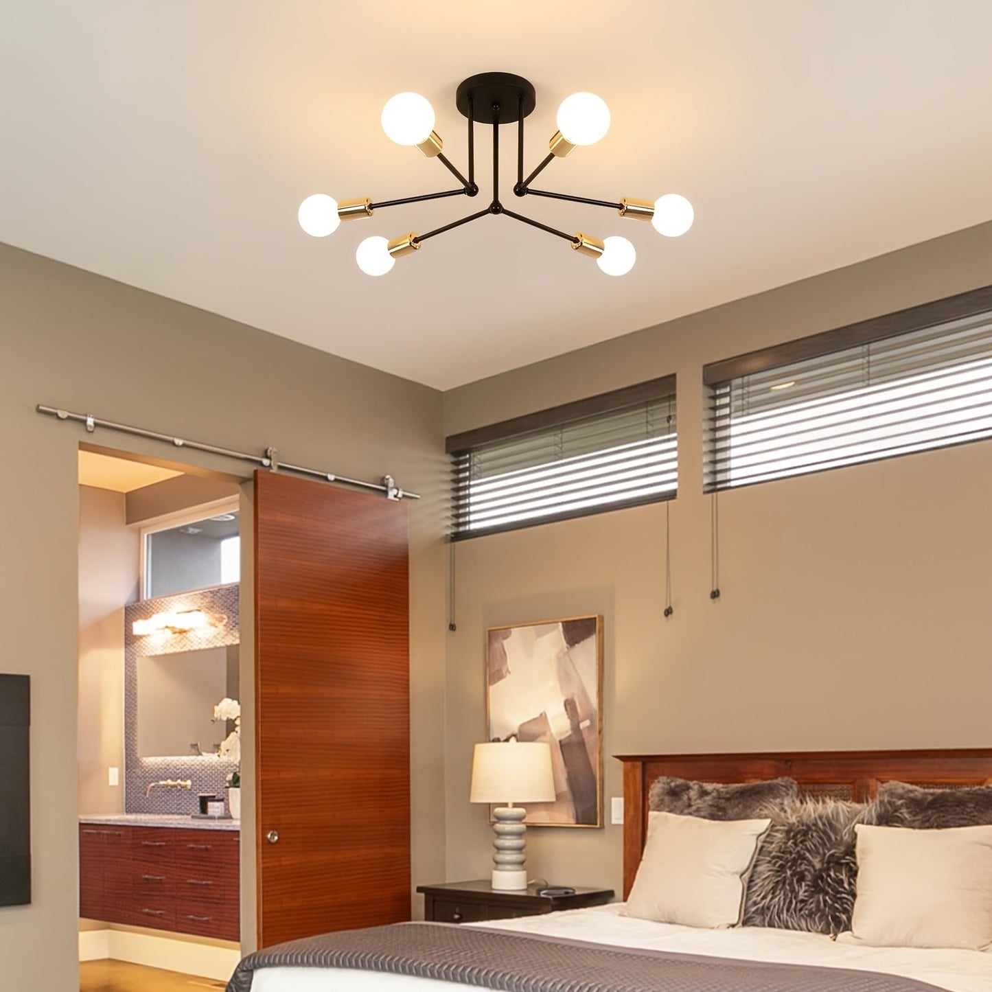 RetroLampa - Industriell 6-armad Taklampa