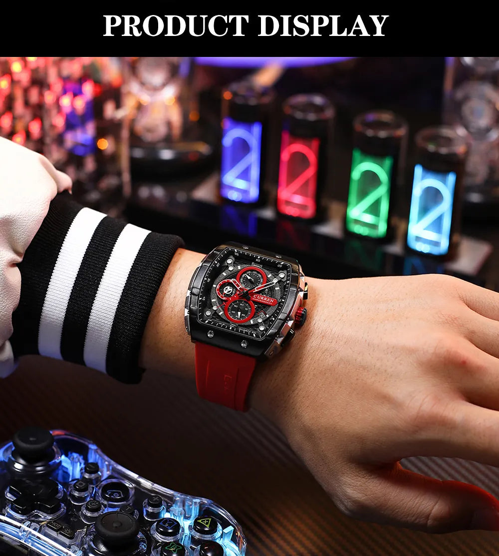 RoyaleGlow Apex Curren Chronograf Elegant Klocka för Män