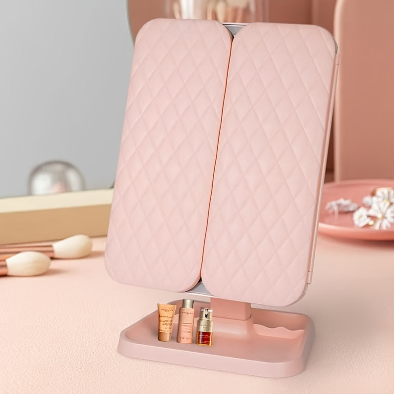 LED Sminkspegel Smart Touch Uppladdningsbar Fällbar Makeup Spegel