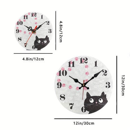 PurrTime - Söt Tyst Katt Väckarklocka för Rumsdekoration