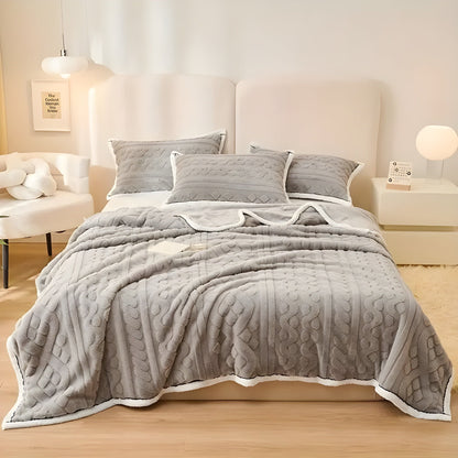 FluffDream sängkläder set - fluffig filt plysch sängkläder set