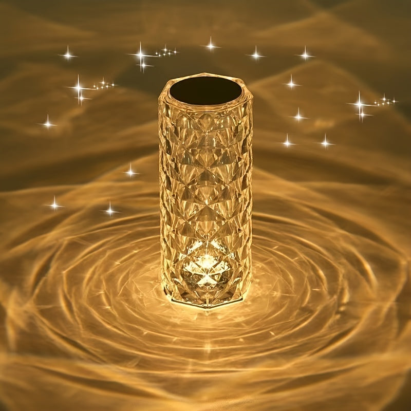 LumiKristal - Kristall Diamant Bordsbelysning med 3 Färger LED-belysning