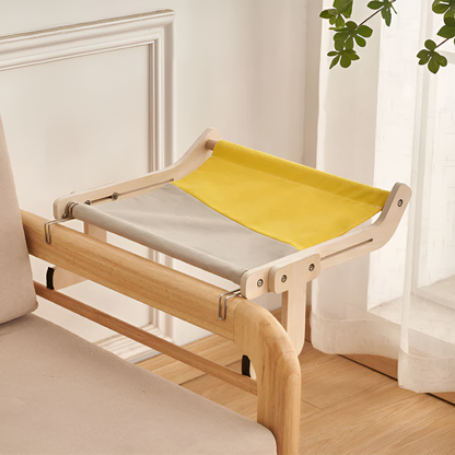 PurrLounge Hängmatta - Elegant Trä Hängmatta Säng för Katter