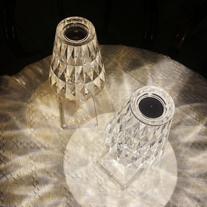 Fascinerande diamantglas bordslampa