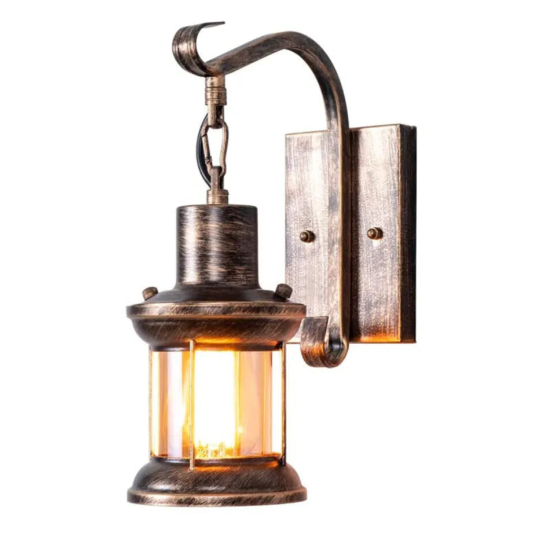 Vägglampa med vintage glaslampa-design