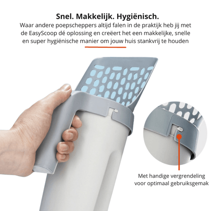 Easyscoop – Kattlådesschaufel med integrerad luktblockerande avfallskärl