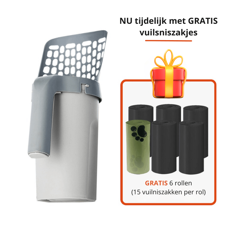 Easyscoop – Kattlådesschaufel med integrerad luktblockerande avfallskärl