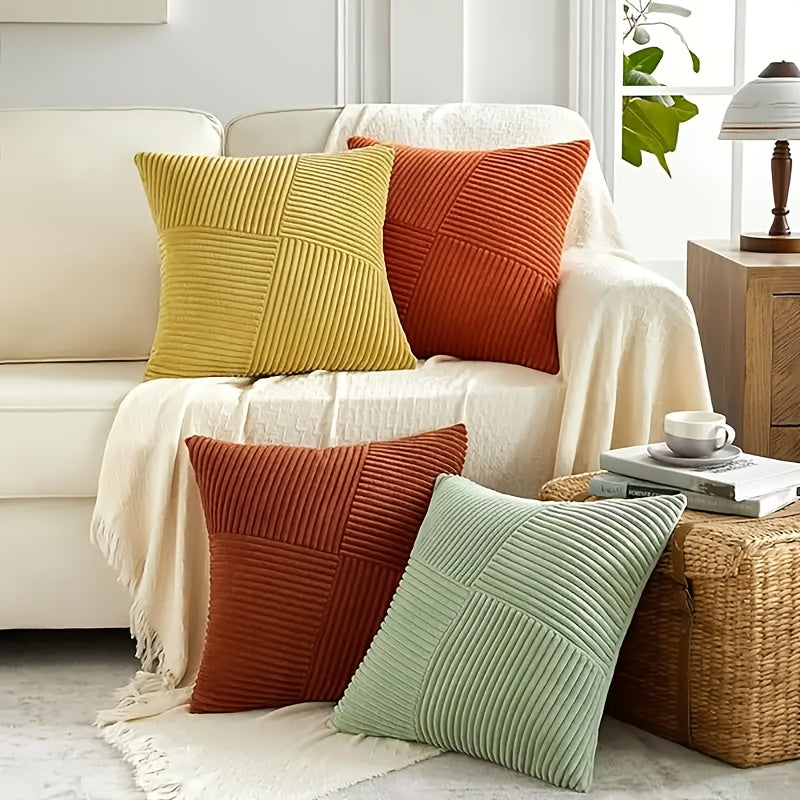 2-delad Bohemisk Stil Corduroy Kuddöverdrag – Mjuk och Stilig för Soffa och Säng
