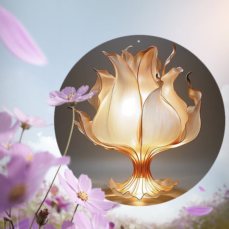 LotusLampa - Aluminium Blomma Bordslampa med LED Ljus