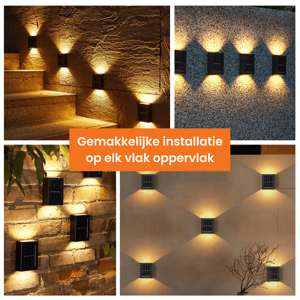 EcoBeam Sol-LED-vägglampor – Trådlös IP65 utomhusbelysning med varm- och vitljusalternativ