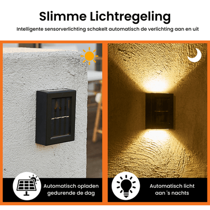 EcoBeam Sol-LED-vägglampor – Trådlös IP65 utomhusbelysning med varm- och vitljusalternativ