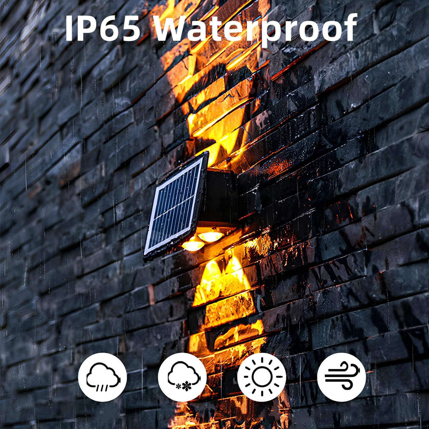 Vägglampa Utomhus Solar LED Varm Vit