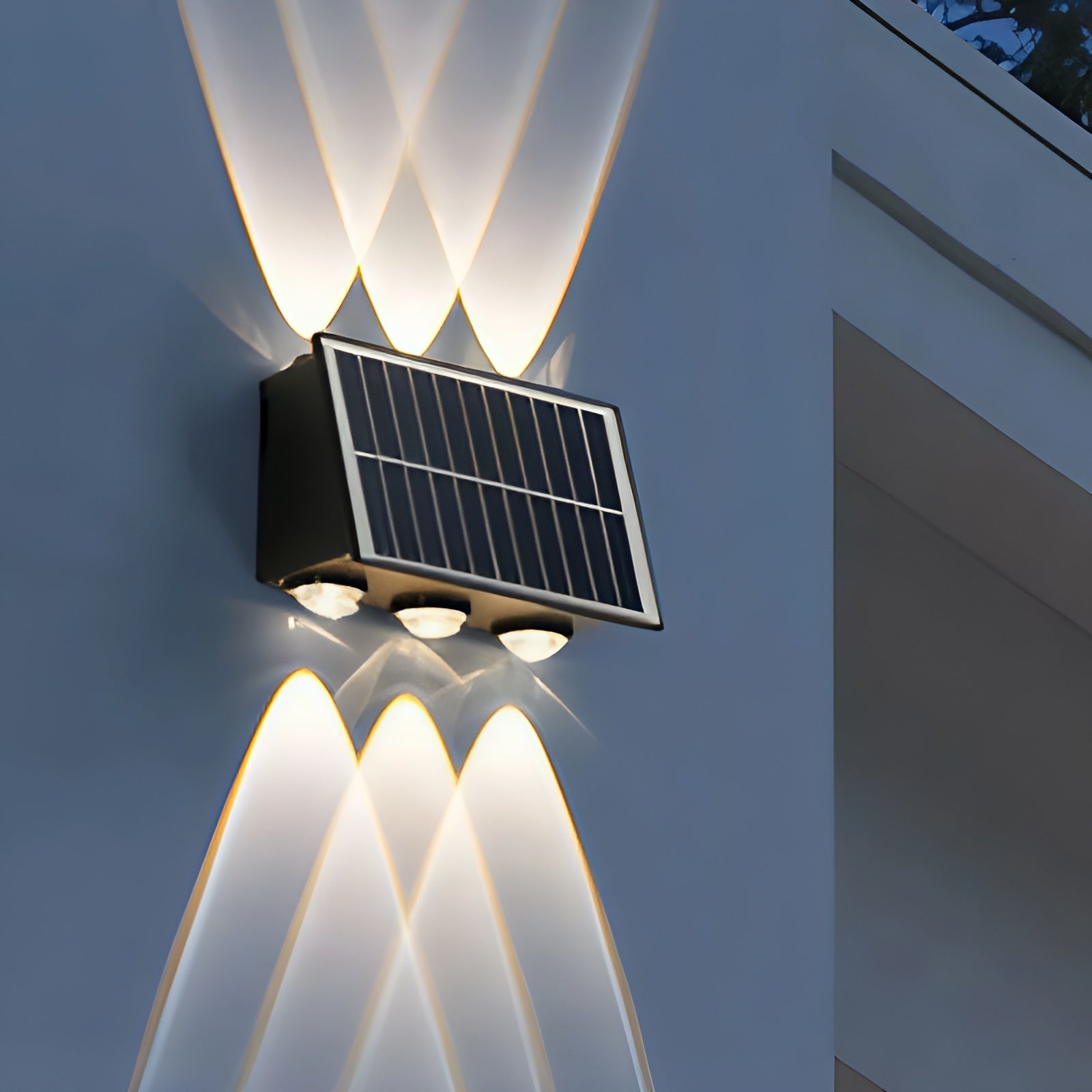 Vägglampa Utomhus Solar LED Varm Vit