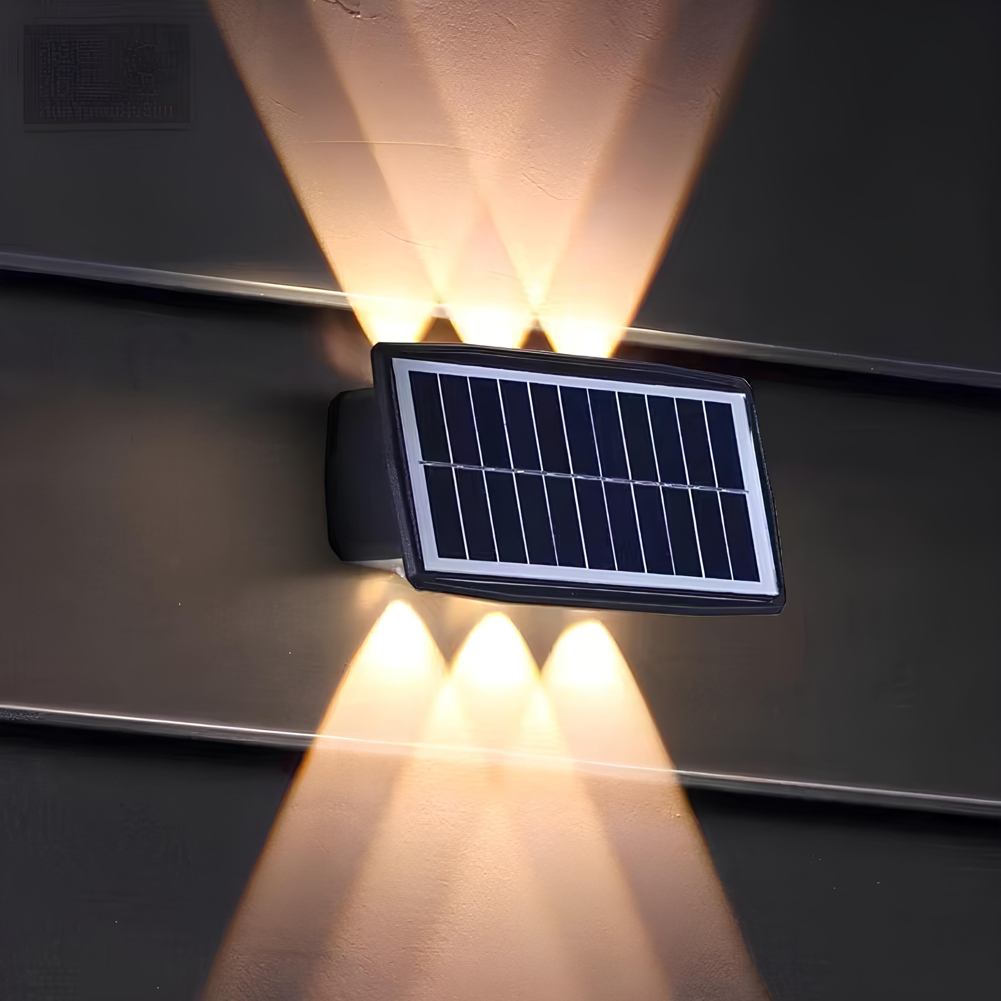 Vägglampa Utomhus Solar LED Varm Vit