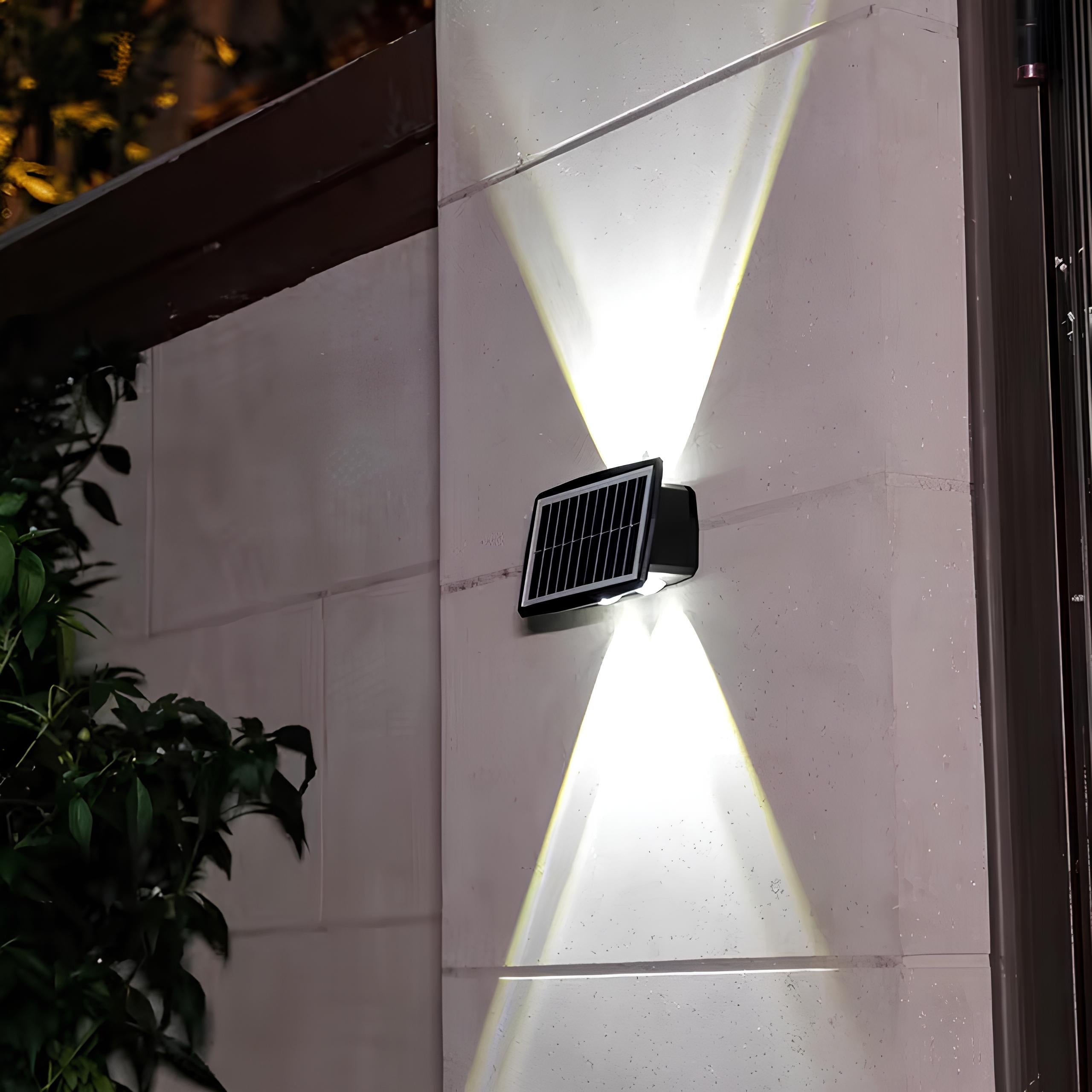 Vägglampa Utomhus Solar LED Varm Vit