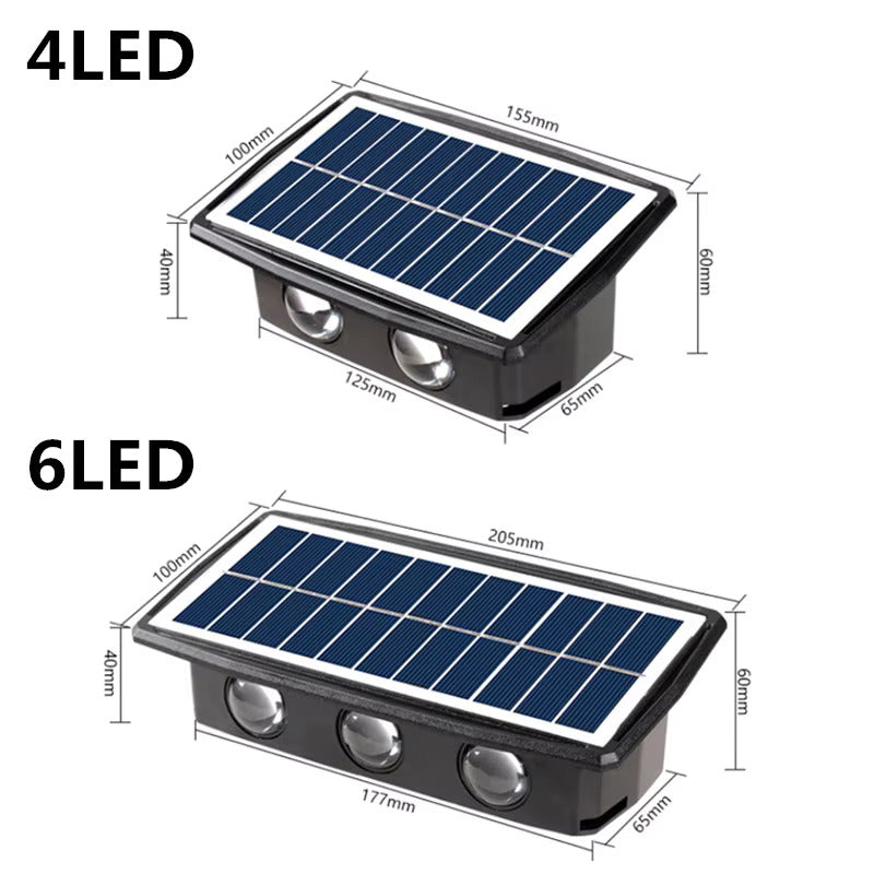 Vägglampa Utomhus Solar LED Varm Vit