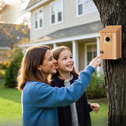 Fågelhus i trä, ceder, kopparskydd