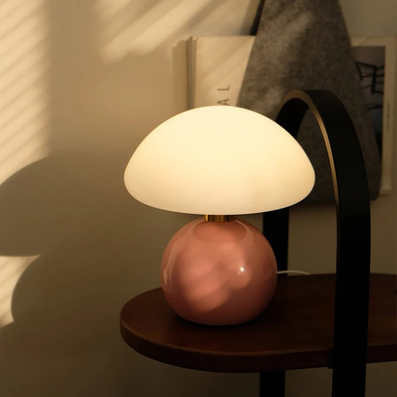 LumiGlass - Modern LED Bordslampa med Glasskärm | Dimbar &amp; Energibesparande