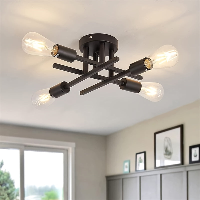 SatelliteLight - Svart Järn Modern Taklampa med Industriell Stil