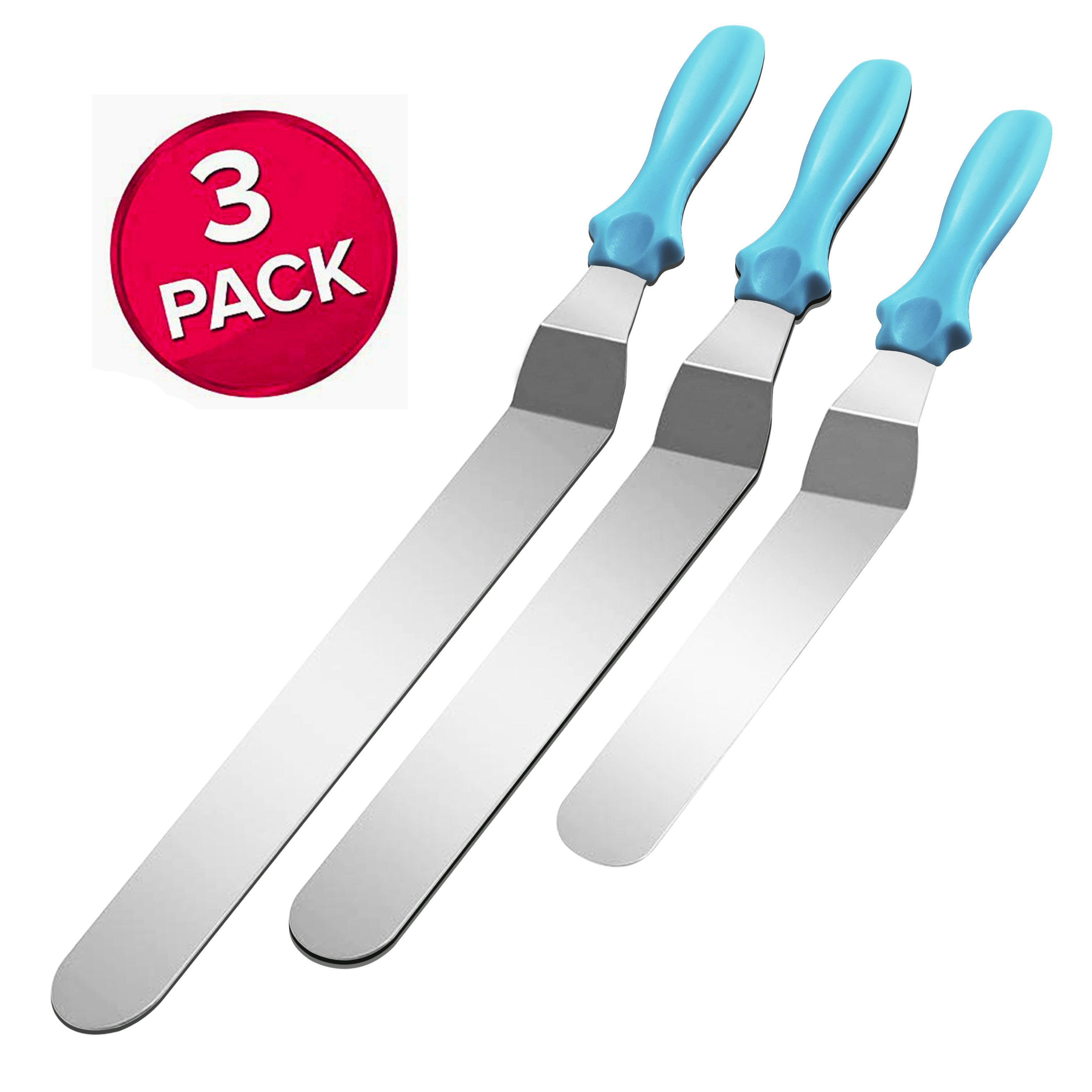 Set av tårtslickare i rostfritt stål 3-pack