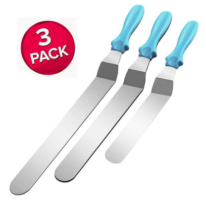 Set av tårtslickare i rostfritt stål 3-pack