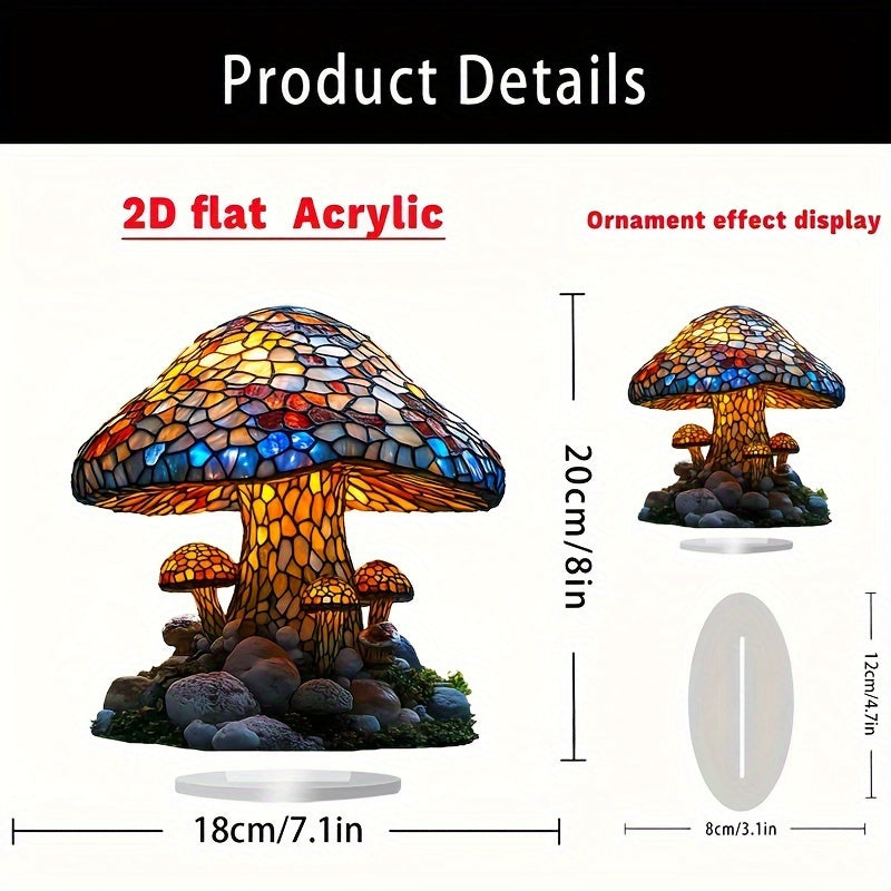 MushroomGlow - Bohemisk Akryl Bordslampa Utan Elektricitet