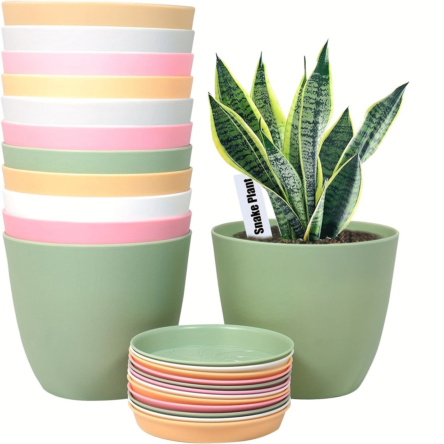 Carvallo-Set FloraCasa | 12-delad med underlägg | För inomhus & utomhus | Väderbeständig plast