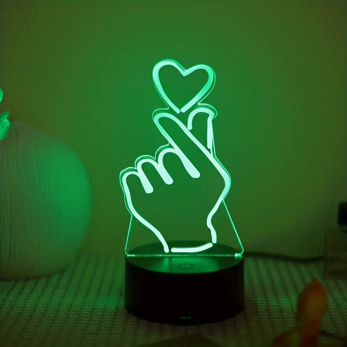 IllumiHeart - 7-färgers LED-nattlampa med touchkontroll