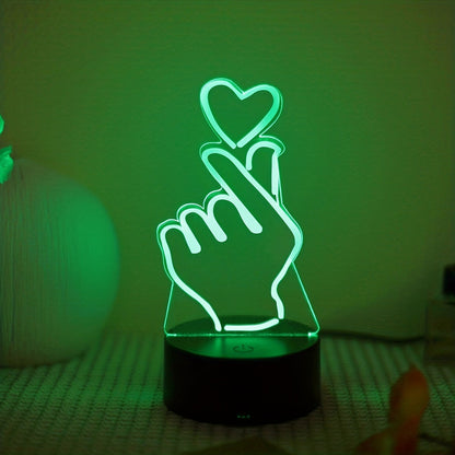 IllumiHeart - 7-färgers LED-nattlampa med touchkontroll