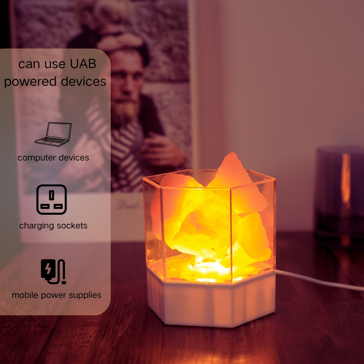 Zoutlampa - Himalaya Nattlampa med USB-anslutning