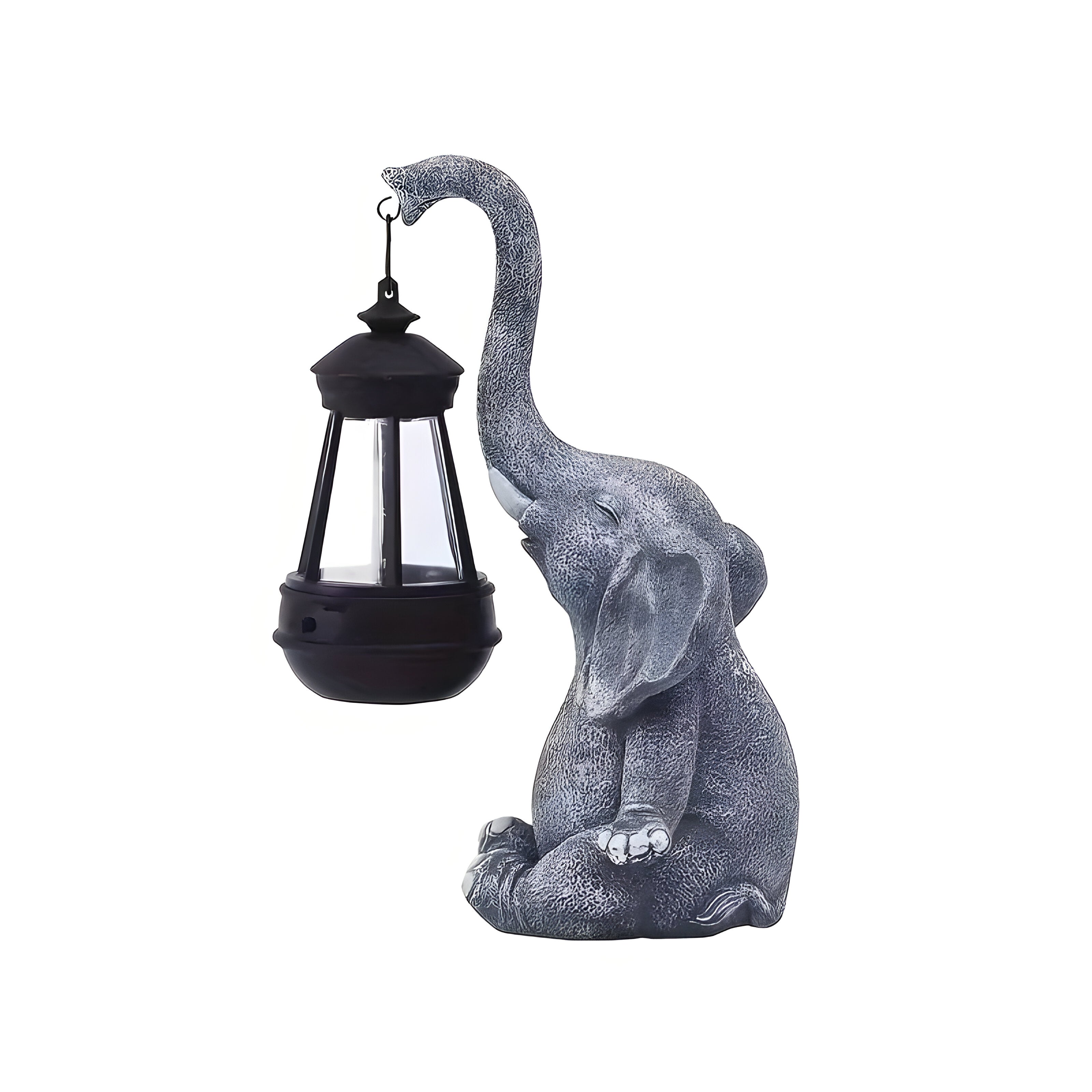 SunTrunk Light – Solcellsdriven elefantstaty med ljus