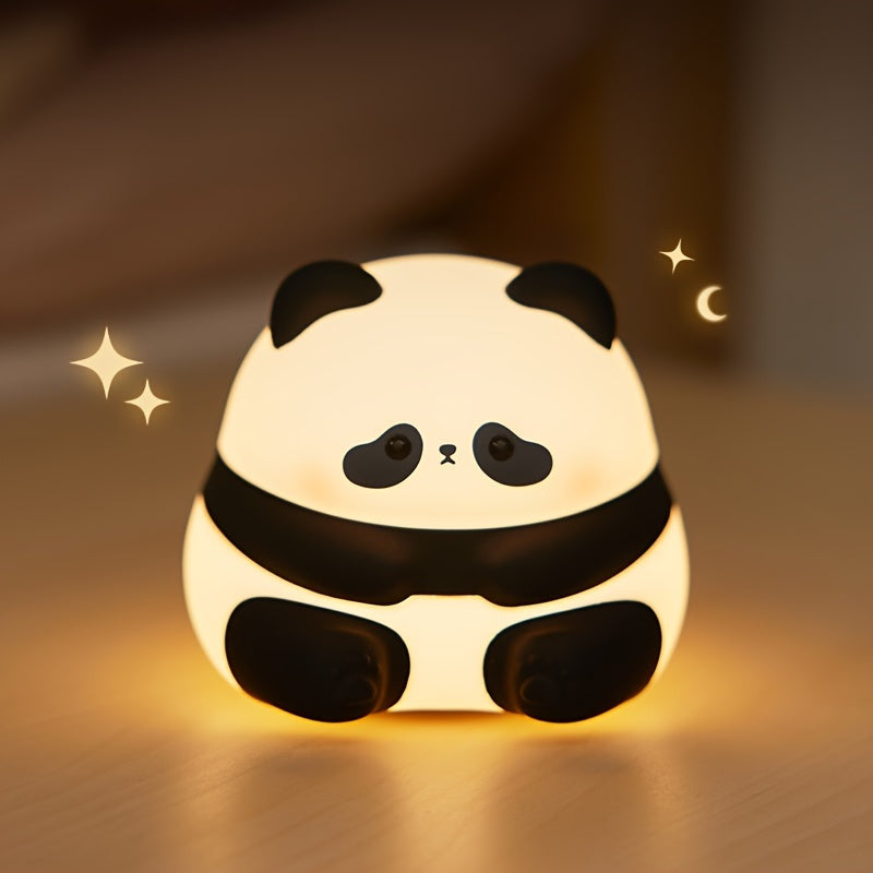 PandaGlow - Söt Stor Panda LED Nattlampa med Touchkontroll och Uppladdningsbart Batteri