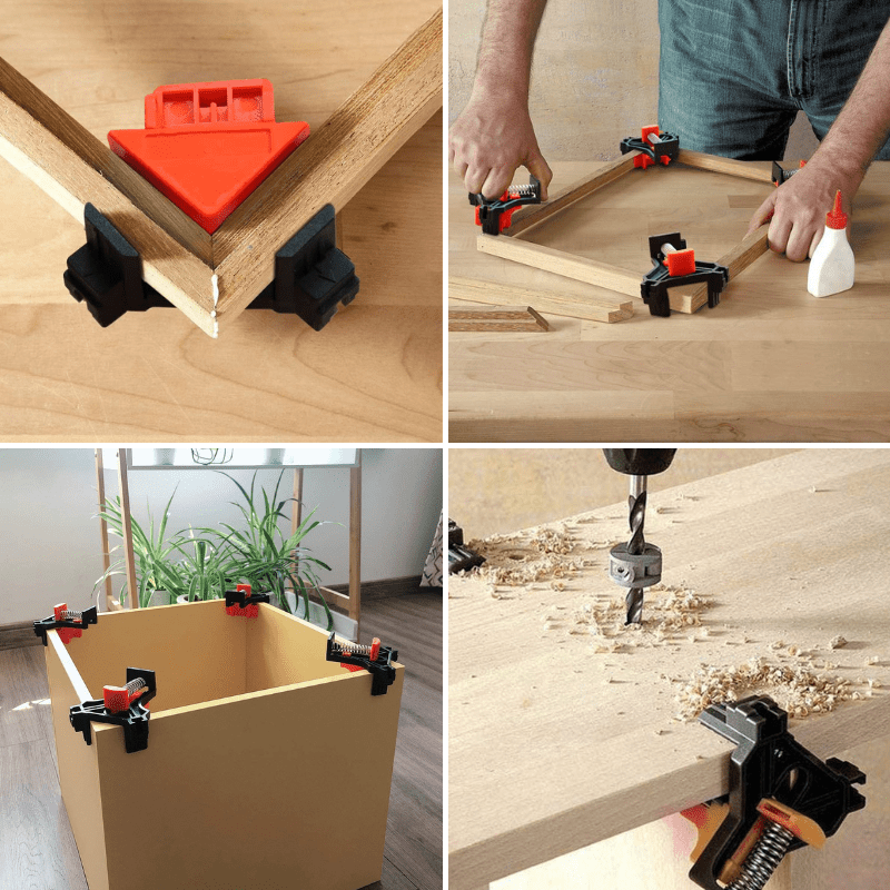 Effektivt träverktygsklämset – Precisionshörnklämmor för säkra 60°, 90°, 120° träprojekt