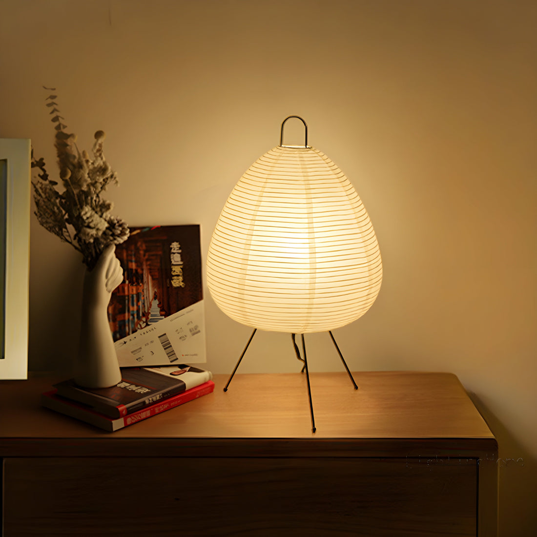 Japansk Design Akari Wabi-sabi Rispapper Bordslampa
