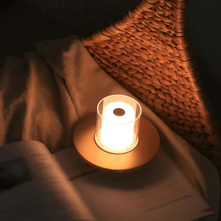 LED Bordslampa med Säker Fyrverkeriljus