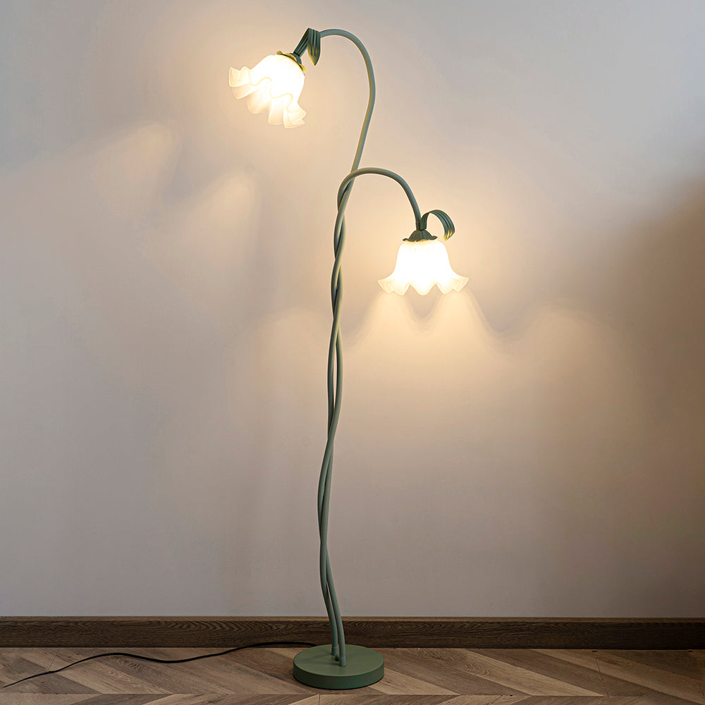 Golvlampa med blommig glaslampa design