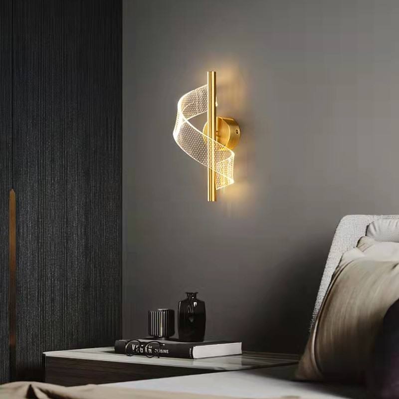 Vägglampa Modern Glas LED Guldarmatur