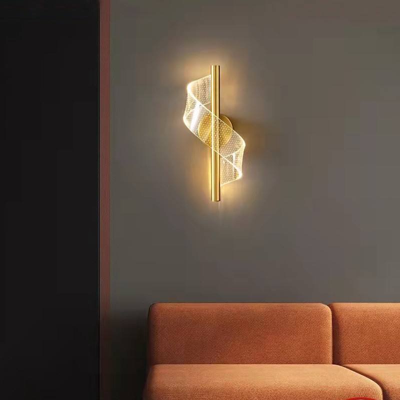Vägglampa Modern Glas LED Guldarmatur