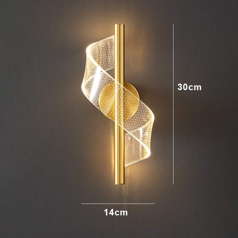Vägglampa Modern Glas LED Guldarmatur