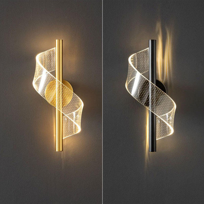 Vägglampa Modern Glas LED Guldarmatur