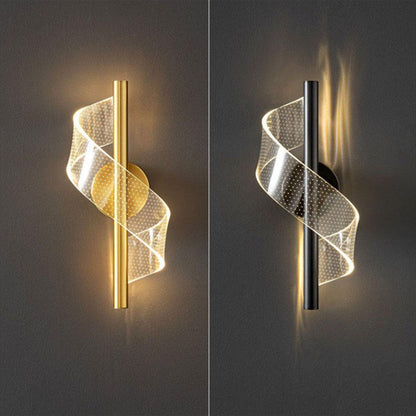 Vägglampa Modern Glas LED Guldarmatur