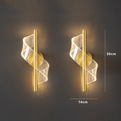 Vägglampa Modern Glas LED Guldarmatur