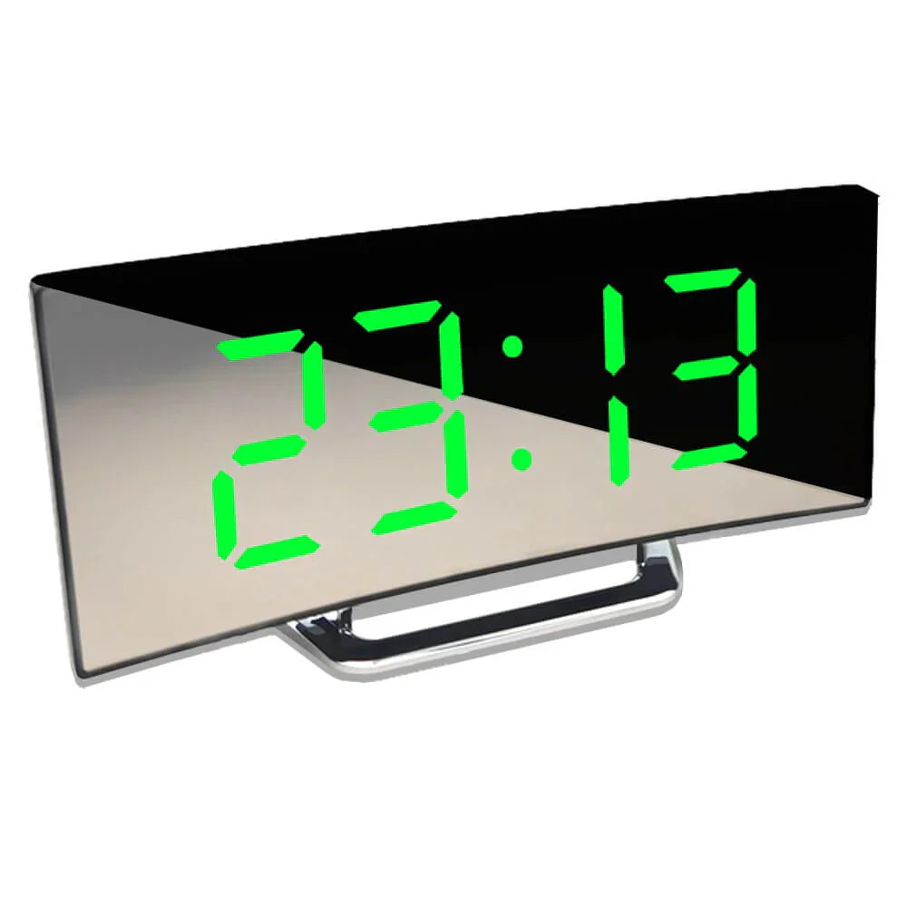 LED Digital Väckarklocka med Böjd Skärm