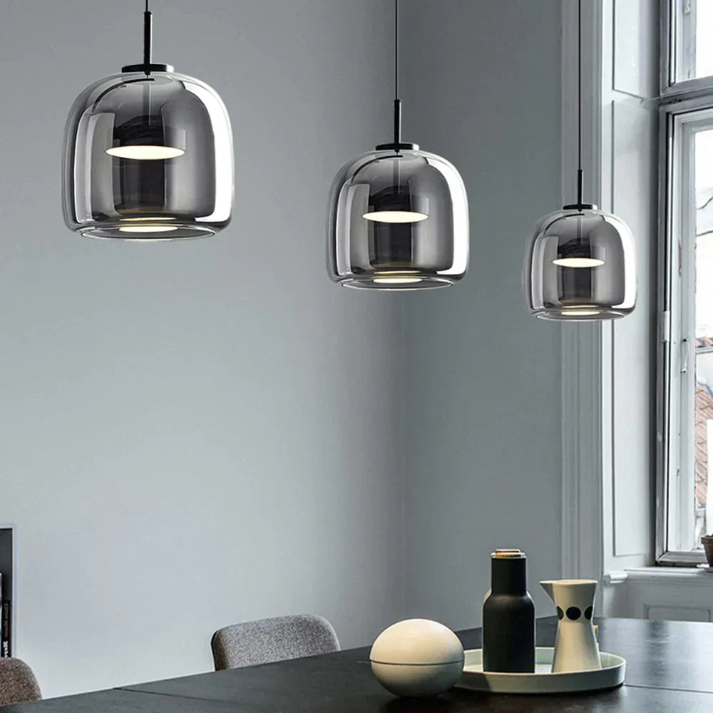Pendellampa Glas LED Modern Takarmatur