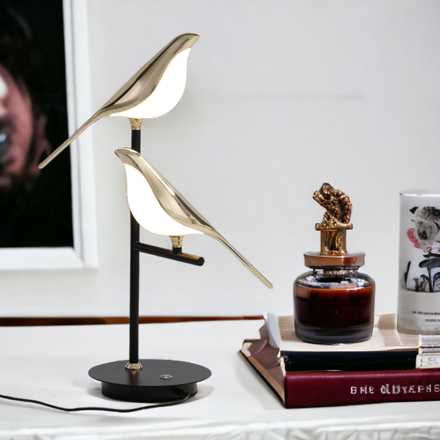 LED Bordslampa Modern Metall Fågel Design
